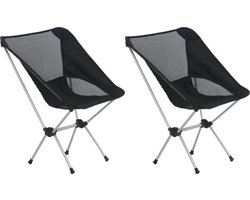 vidaXL - Campingstoelen - 2 - st - met - draagtas - 54x50x65 - cm - aluminium