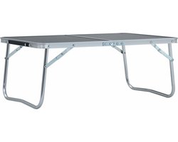 vidaXL - Campingtafel - inklapbaar - 60x40 - cm - aluminium - grijs