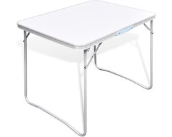 vidaXL - Campingtafel - inklapbaar - met - metalen - frame - 80 - x - 60 - cm