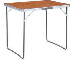 vidaXL - Campingtafel - inklapbaar - met - metalen - frame - 80x60 - cm