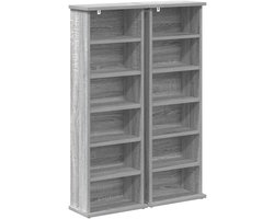vidaXL - CD - Kast - 2 - st - Grijs - Sonoma - 60 - x - 17 - x - 92 - cm - Bewerkt - hout