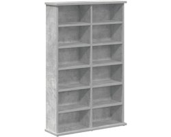 vidaXL - CD - Kast - Betongrijs - 60 - x - 17 - x - 92 - cm - Bewerkt - hout