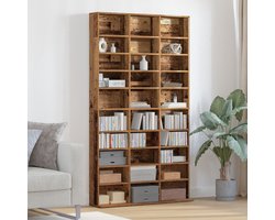 vidaXL - CD - Kast - Oud - hout - 101 - x - 23 - x - 177,5 - cm - Bewerkt - hout