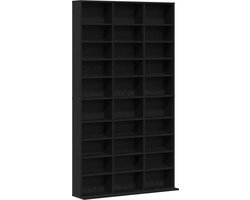 vidaXL - CD - Kast - Zwart - Eiken - 101 - x - 23 - x - 177,5 - cm - Bewerkt - hout