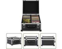 vidaXL Cd Opslag - Cd Koffer - Cd-koffer voor 40 cd's aluminium ABS zwart - Cd Organizer - Houten Cd Kast - Cd Doos