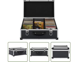 vidaXL Cd Organizer - Cd Koffer - Cd-koffer voor 60 cd's aluminium ABS zwart - Cd Opslag - Music Storage - Vinyl Box