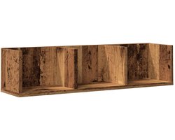 vidaXL Cd-rek - Cd-rekken - Cd-schap - Cd-schappen - Cd-wandschap 75x18x18 cm bewerkt hout oud houtkleurig