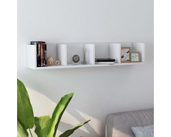 vidaXL Cd Wanden Schap - Cd Kast - Cd-wandschap 100x18x18 cm bewerkt hout wit - Houten Cd Kast - Wit Cd Kast - Muziekbibliotheek