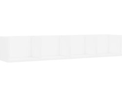 vidaXL - Cd-wandschap - 100x18x18 - cm - bewerkt - hout - wit