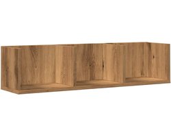 vidaXL CD-wandschap 75x18x18 cm bewerkt hout artisanaal eikenkleurig - Cd-rek - Cd-rekken - Cd-schap - Cd-schappen