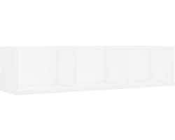 vidaXL - Cd-wandschap - 75x18x18 - cm - bewerkt - hout - wit