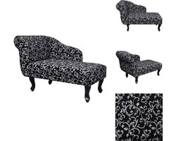 vidaXL Chaise Longue - Chaise Longues - Ligstoel - Ligstoelen - Chaise longue stof zwart en wit