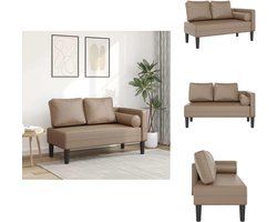 vidaXL Chaise Longue - Chaise Longues - Loungebank - Divan - Chaise longue met kussens kunstleer cappuccino