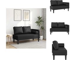vidaXL Chaise Longue - Chaise Longues - Loungebank - Divan - Chaise longue met kussens kunstleer zwart