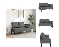 vidaXL Chaise Longue - Chaise Longues - Loungebank - Divan - Chaise longue met kussens stof donkergrijs