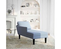 vidaXL Chaise Longue Corduroy Blauw met Kussen Chaise Longue - Chaise Longues - Chaise Lounge Stoel - Chaise Lounge Fauteuil