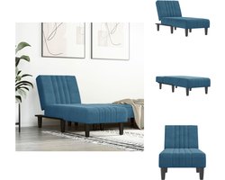 vidaXL - Chaise - longue - fluweel - blauw