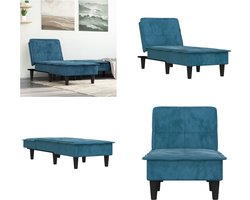 vidaXL - Chaise - longue - fluweel - blauw