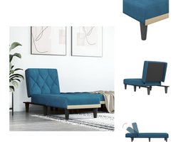 vidaXL - Chaise - longue - fluweel - blauw