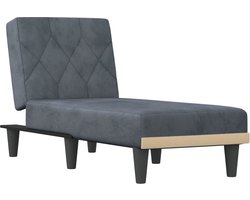vidaXL - Chaise - longue - fluweel - donkergrijs