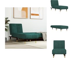 vidaXL - Chaise - longue - fluweel - donkergroen