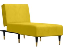 vidaXL - Chaise - longue - fluweel - geel