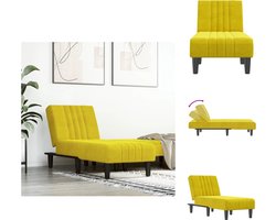 vidaXL - Chaise - longue - fluweel - geel