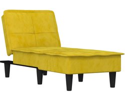 vidaXL - Chaise - longue - fluweel - geel