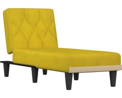 vidaXL - Chaise - longue - fluweel - geel