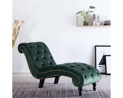 vidaXL - Chaise - longue - fluweel - groen