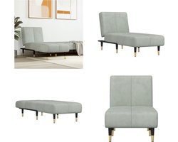 vidaXL - Chaise - longue - fluweel - lichtgrijs