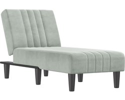vidaXL - Chaise - longue - fluweel - lichtgrijs
