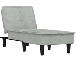 vidaXL - Chaise - longue - fluweel - lichtgrijs