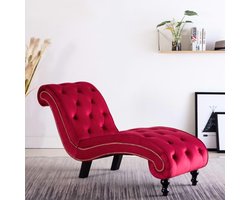 vidaXL - Chaise - longue - fluweel - rood