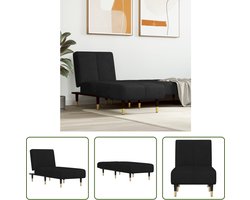 vidaXL - Chaise - longue - fluweel - zwart