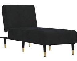 vidaXL - Chaise - longue - fluweel - zwart