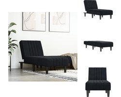 vidaXL - Chaise - longue - fluweel - zwart