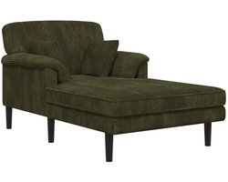 vidaXL - Chaise - longue - Groen - Katoenen - stof