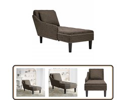 vidaXL Chaise Longue Kunstleer Donkergrijs Chaise Longue - Chaise Longues - Chaise Lounge Stoel - Chaise Lounge Fauteuil