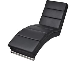 vidaXL - Chaise - longue - kunstleer - zwart