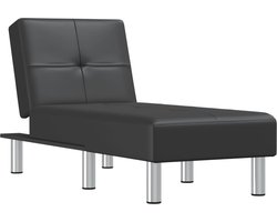 vidaXL - Chaise - longue - kunstleer - zwart