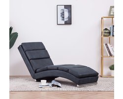 vidaXL - Chaise - longue - kunstsuède - grijs