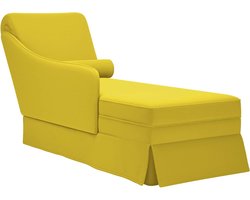 vidaXL - Chaise - longue - met - bolster - en - rechterarmleuning - fluweel - geel