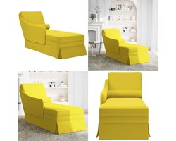 vidaXL Chaise longue met bolster en rechterarmleuning fluweel geel - Chaise Longue - Chaise Longues - Chaise Lounge Stoel - Chaise Lounge Fauteuil
