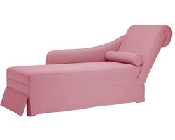 vidaXL - Chaise - longue - met - bolster - en - rechterarmleuning - fluweel - roze
