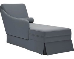 vidaXL - Chaise - longue - met - bolster&rechterarmleuning - fluweel - donkergrijs
