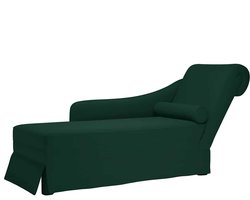 vidaXL - Chaise - longue - met - bolster&rechterarmleuning - fluweel - donkergroen