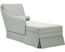 vidaXL - Chaise - longue - met - bolster&rechterarmleuning - fluweel - lichtgrijs
