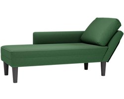 vidaXL - Chaise - longue - met - kussen - corduroy - stof - donkergroen