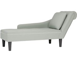 vidaXL - Chaise - longue - met - kussen - & - rechterarmleuning - fluweel - lichtgrijs
